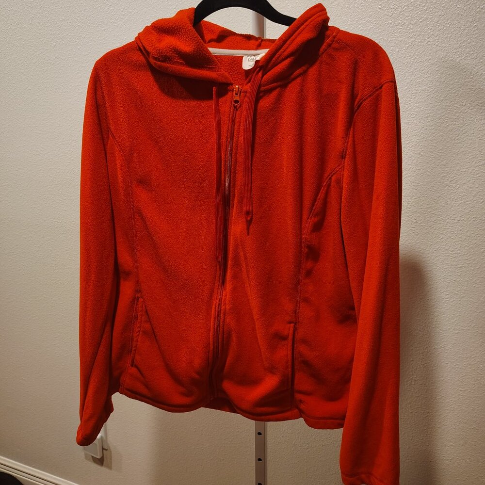Danskin Now Women's Red Fleece Hoodie Size XL Polyester Full Zipper - Picture 5 of 11